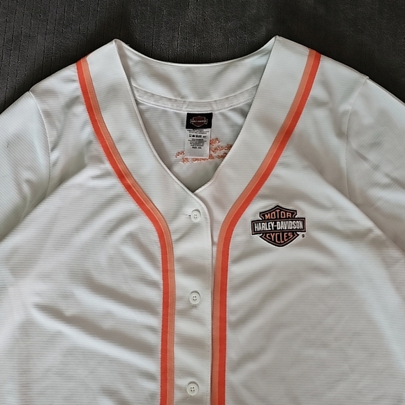 Harley Davidson Women's Big Barn Des Moines Iowa Biker Baseball Jersey Size XXL - Picture 2 of 9